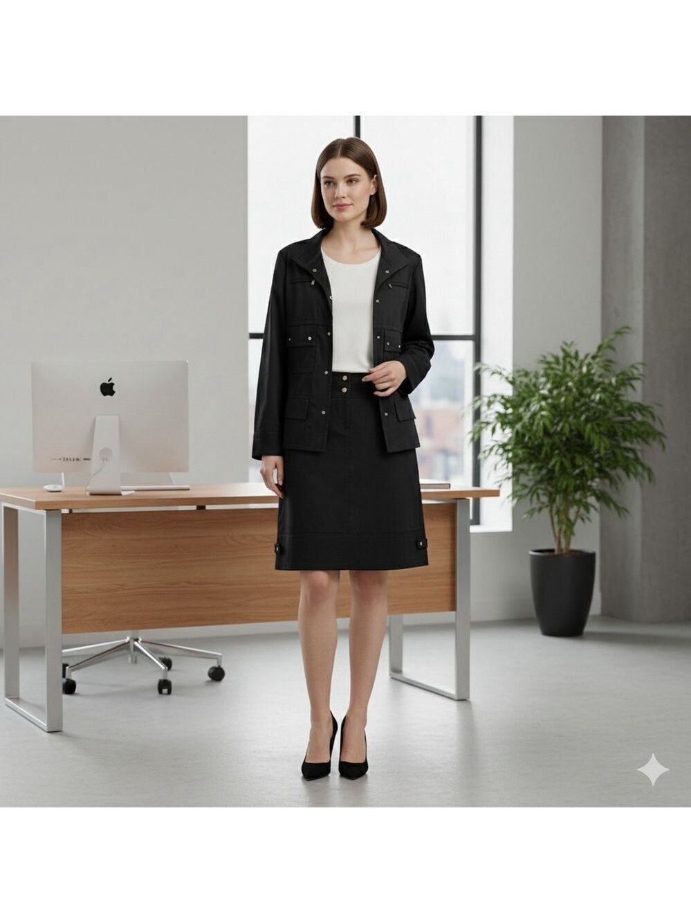 Carlisle Womens Jacket Skirt Suit Set Cotton Blend Size 18